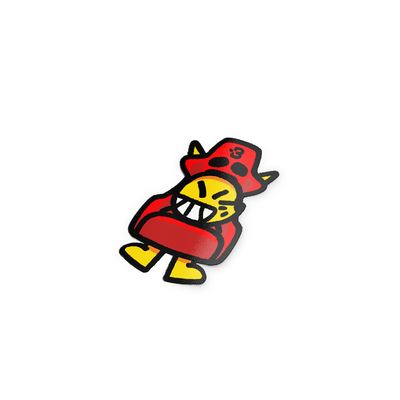 Mascot Kitsune B Seat (Red)- Sticker