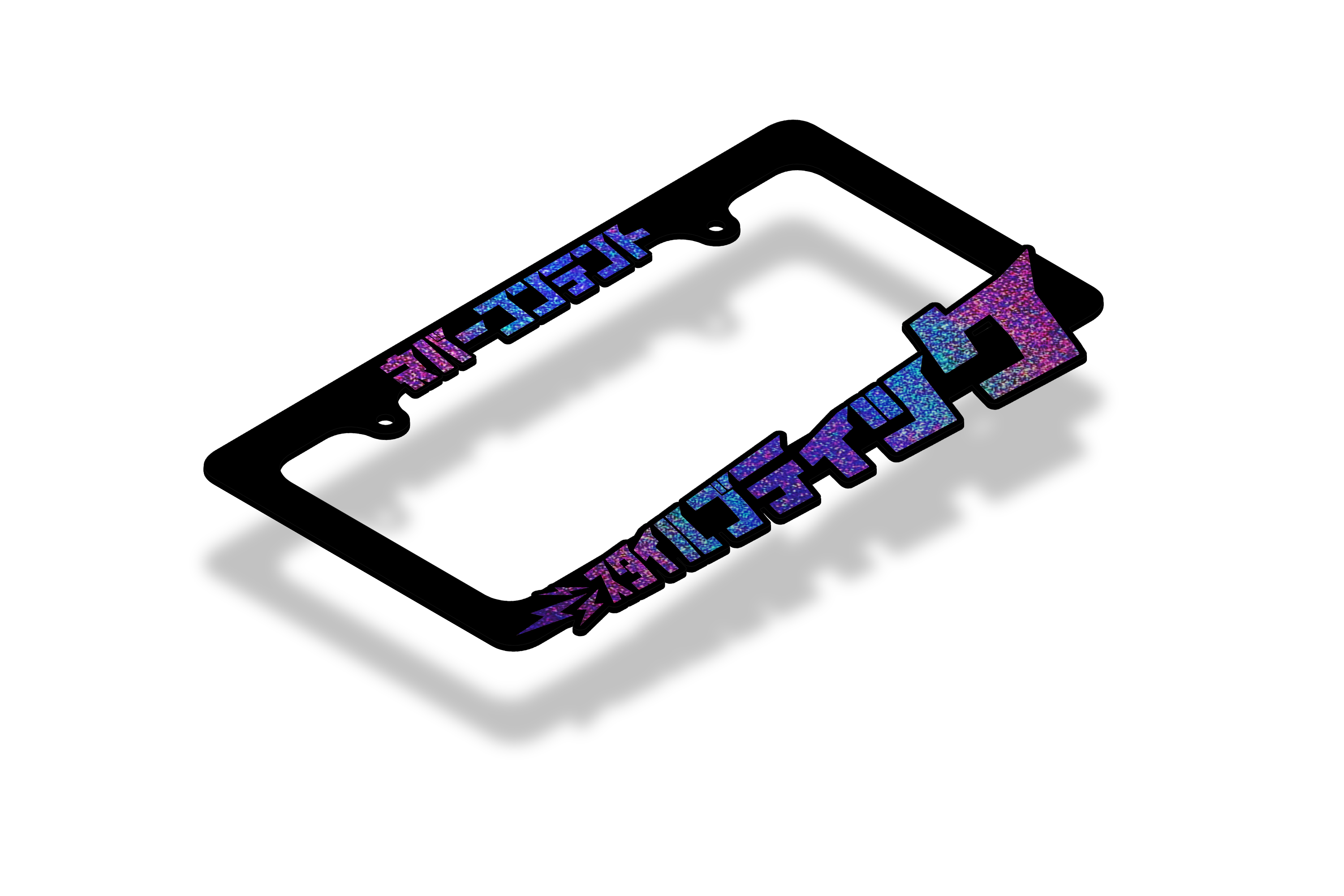 Style Boutique - License Plate Frame (Indigo Sparkle)