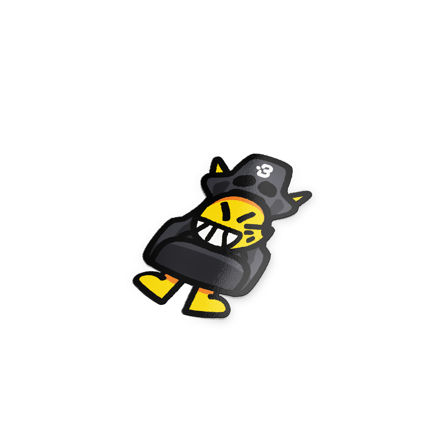 Mascot Kitsune B Seat (Black)- Sticker