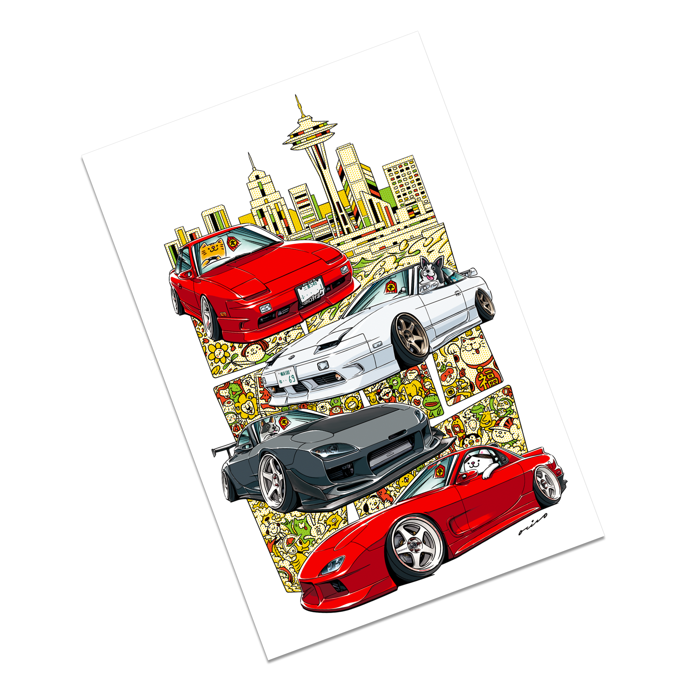 OZIZO X NC DEMO CARS - Art Print