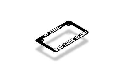 ネバーコンテント　Bad Luck Club! - Scooter / Motorcycle Plate Frame (WHITE)